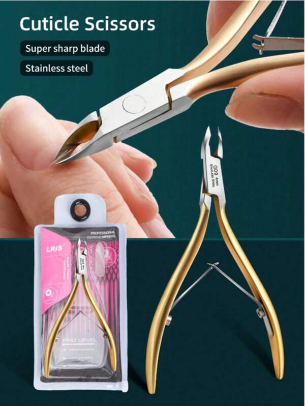 10 piezas cutícula pinza herramienta de corte de uñas de acero inoxidable cutícula trimer removedor con puntas cuchillas tijeras herramienta de pedicura para el cuidado de uñas y uñas