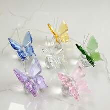 1PC Artificial Crystal Butterfly Decoration - Home Decor Accent For Valentine's Day & Christmas - No Battery Required - Multicolor - View 5