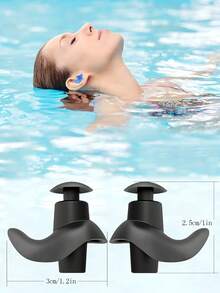2pcs/Box Waterproof Earplugs, Swimming Earplugs, Waterproof Reusable Silicone Swimming Earplugs, Waterproof Silicone Soft Earplugs, Portable Durable Swimming Accessory, Spiral Silicone Earplugs, Comfortable Fit, Adult Swimming Equipment