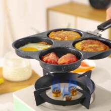 1pc Stainless Steel Frying Pan With 4 Cup Egg Cooker, Non-Stick Coated Multi-Function Breakfast Skillet, Suitable For Eggs, Pancakes, Crepes, Compatible With Gas & Induction Stove