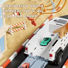 1set Transforming Car Track Playset - Includes Large Car Carrying Case + 6pcs Alloy Diecast Cars - Perfect Gift For Birthday, Christmas, Halloween - Children Toy,Back To School