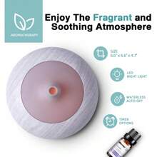 550ml Wood Grain Essential Oil Diffuser, Ultrasonic Humidifier, Remote And 6 Oils, Automatic Shutdown