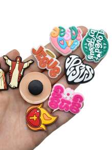 31 pièces Éléments de la Bible Charms pour chaussures, sabots, sandales, décoration ; Charms mignons pour boucles de chaussures, accessoires de sabots pour enfants, filles, garçons, cadeaux de fête, cadeaux, fête des mères, Halloween