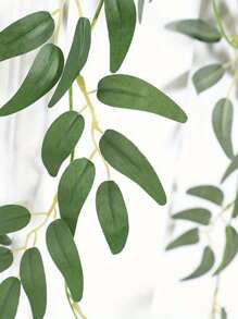 1 pièce Vigne de saule artificielle de 80,3 pouces, feuilles pendantes en plastique vert, décoration. Couronne de vigne de saule artificielle, pour le DIY, mariage, fête, jardin extérieur, maison, salon, chambre à coucher, mur, décoration de table, fête des mères, anniversaire, rentrée scolaire