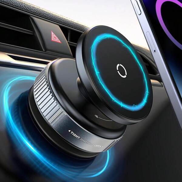 360° Adjustable Vacuum Magnetic Cell Phone Holder For Car/Gym/Mirror/Smooth Surface Hands-Free Suction Cup Cell Phone Holder, Compatible With All Smart Phones