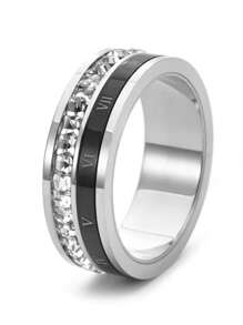 Bague rotative en acier inoxydable de mode avec chiffres romains, qualité premium personnalisée
