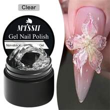 Mtssii 8ml Gel lucido non appiccicoso per estensione unghie, per modellare unghie 3D, gel solido lattiginoso e duro per intagliare fiori e decorazioni sulle unghie finte, smalto gel acrilico con strass, facile da usare per manicure in casa e in salone