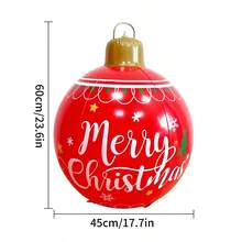 圣诞球圣诞装饰庭院充气球 PVC 圣诞充气球装饰品适用于节日草坪树装饰，七种不同图案风格，非常适合圣诞节庆祝活动