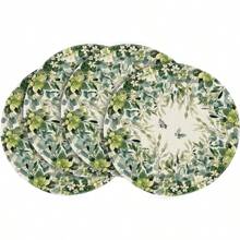 Lemon Flower Summer Placemat Set 4-Piece, 15-Inch Round Seasonal Wildflower Table Mat, For Party Kitchen Dining Decor