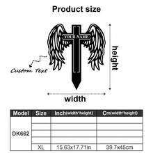 1 件优雅经典风格金属十字花园桩，带百合图案，纪念牌匾，同情纪念标志，适用于墓地和户外庭院装饰，亲属，宠物纪念墓碑，带有情感致敬，情人节，情人节装饰 - 彩色 - 查看 18