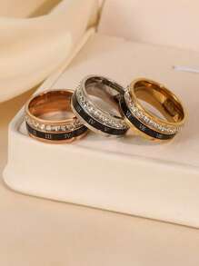 Bague rotative en acier inoxydable de mode avec chiffres romains, qualité premium personnalisée