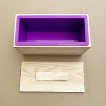 Small Rectangle Silicone Soap Mold Kits With Wooden Box & Lid DIY Handmade Soap Making And Melt Pour Mould 20oz 600ml, Heart Moon Tube Column Silicone Soap Candle Mold Embed Soap Making Supplies - Multicolor - View 16