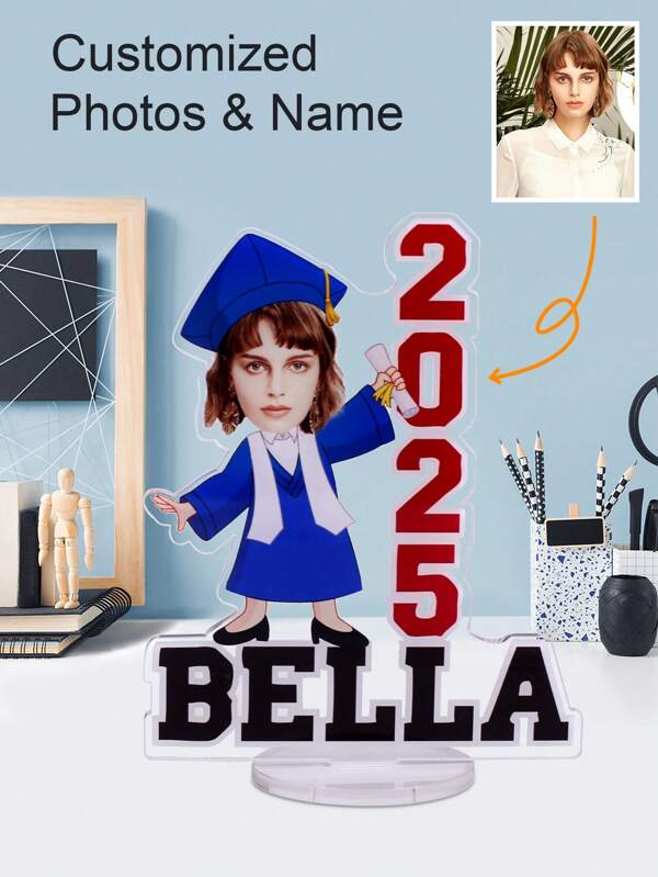 1/3 stuks aangepaste foto acryl afstudeerfotolijst, gepersonaliseerd afstudeercadeau, gepersonaliseerde fotolijst voor afstuderen, gepersonaliseerd afstudeersouvenir, cadeau voor eindexamenkandidaat, cadeau voor dochter en zoon van klas 2025, cadeau voor afgestudeerden van de middelbare school, cadeau voor afstuderen aan de universiteit, cadeau voor afstudeerfeest, perfect cadeau voor familie, vrienden en studenten.