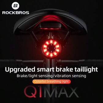 ROCKBROS ROCKBROS Q1Max Bike Tail Light 80H Runtime 6 RGB Modes Dual Brackets For Easy Mounting​