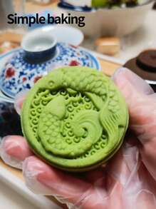 4-Piece Set Of Pastry Molds With Blessing Patterns, Birthday Gift Baking Sets, Bento Supplies, Handmade DIY Cookies Molds, Cake, Biscuit, Stamp Biscuit Cutting Molds, Holiday Party Mooncake Bean Paste Cake Kitchen Tools,Dessert Mold.Mooncake Mold Set Cookie Shaper.