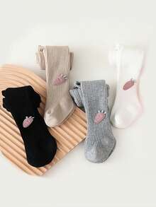 4pcs Baby/Toddler Girls' Opaque Tights, Basic Matching Essentials - Multicolor - View 3