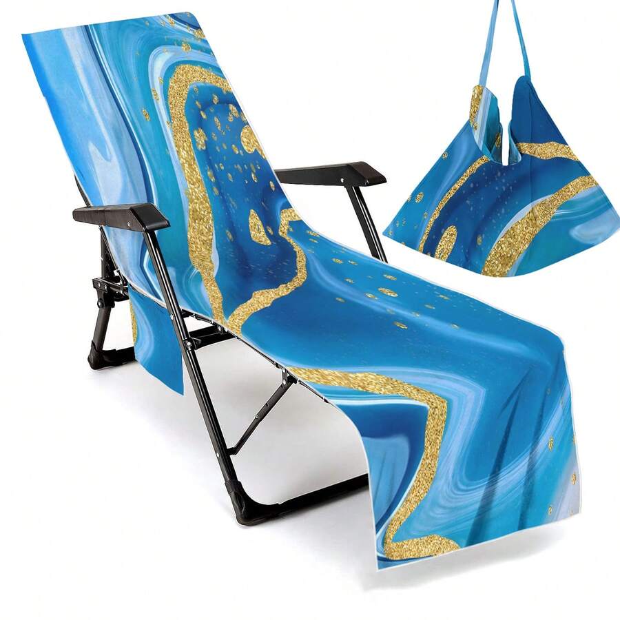 可折叠沙滩椅套，可折叠放入手提包，配有可放置眼镜和手机的口袋。沙滩椅、毛巾、泳池休闲椅套，方便携带