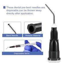 100支/包 牙科预弯冲洗针，弯针，酸蚀树脂流动复合树脂针，一次性涂抹器 - 彩色 - 查看 4