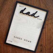 Der beste Vater, für immer in meiner Hand - Holzschild zum Vatertag mit Handabdruck, 3D Klassischer Stil, vielseitige Heimdekoration, keine Stromversorgung oder Batterie erforderlich, englischer Text, perfektes Geschenk für den Vater, Bestes Vatertags-3D-Holzhandabdruck-Schild - Klassischer Stil, keine Stromversorgung erforderlich, herzerwärmender Segen, perfektes Geschenk für den Vater, Akzent für Heimdekoration, Herzdesign, Vatertags-Geschenk