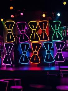 LED Luminous Bowknot - Neon EL Wire, Fashion Jacket Shirt Accessories, Suitable For Party, Performance, Halloween, Cosplay, Atmosphere Props - Elegant Style, Batteries Not Included