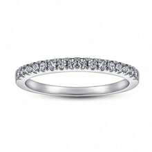 925 Sterling Silver Fine Single Ring For Women CZ Cubic Zirconia 3 Row Wide Wedding Bands For Her Fine Jewelry Gifts