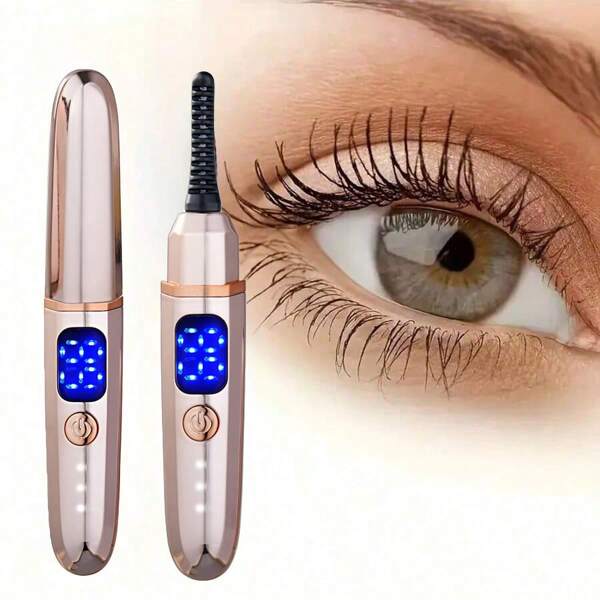 Nuovo arricciaciglia elettrico, arricciaciglia riscaldato con 3 impostazioni di temperatura, batteria da 300mAh ad alta capacità, riscaldamento rapido in 15 secondi e onda durevole, con spia di alimentazione, ottimo regalo per le donne