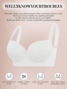 White Seamless Plus Size Women's Underwear Smooth And Simple Gathering Bra