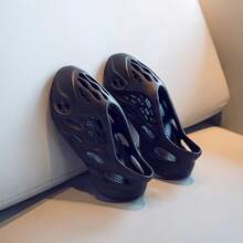 Foam Runners Shoes For Men Women, Soft Cloud Slides Slippers Non-Slip Walking Sandals, Beach Platform Pillow Sandals Lightweight Slip-On Foam Runners, Outdoor Quick-Drying Sports Slides - 黑色 - 查看 4
