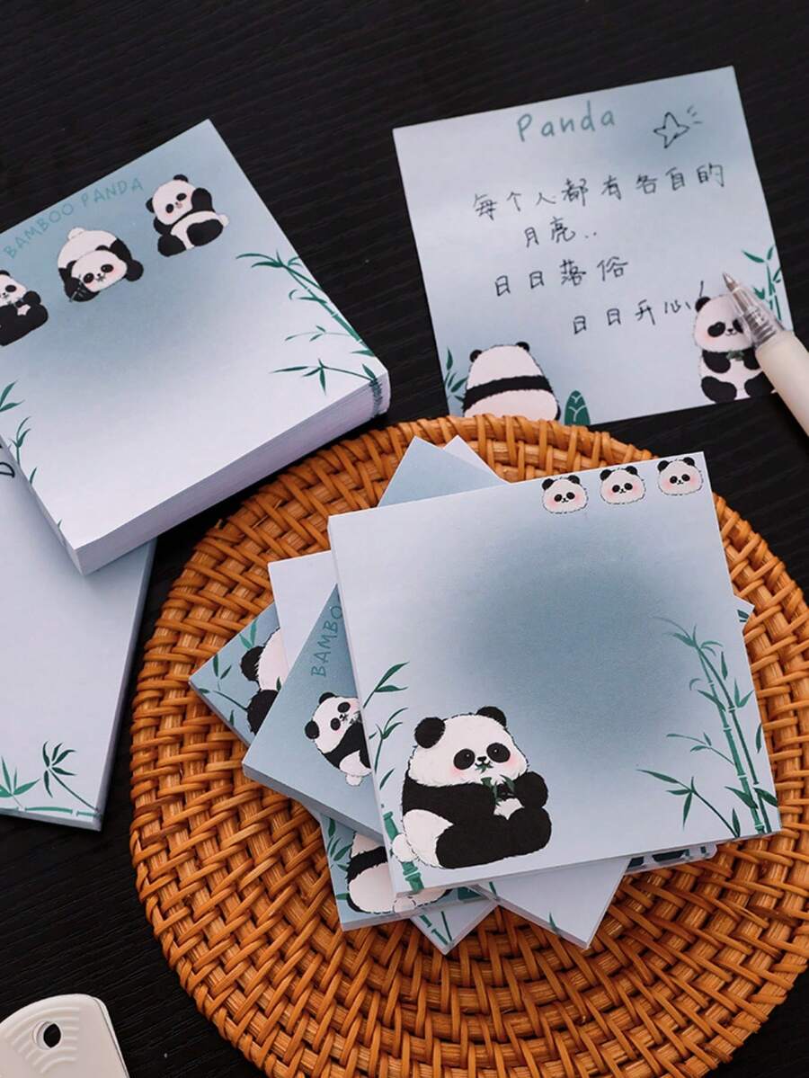 Cute Panda Memo Note Stickers, Student Sticky Notes, Kids Gift, Festival Reward - Multicolor - View 1