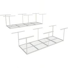 3x8 Overhead Garage Storage Rack,Adjustable Garage Storage Organization Systerm,Heavy Duty Metal Garage Ceiling Storage Racks,600lbs Weight Capacity,Black - White - View 1