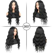 26 Inch Synthetic Long Wavy Lace Front Wig For Women Middle Part Wavy Wig For Daily Party 4*1 Lace Front Wig
