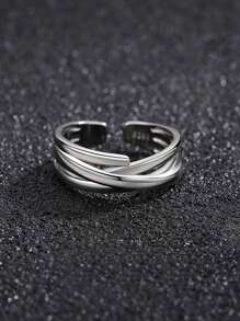 1 pièce Bague chaîne unique et ajourée pour homme, bague en alliage au look vintage usé tressé