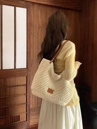 Southwind Chio 2nd 海滩度假编织托特包，女士夏季新款大容量单肩包