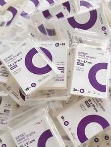 100pcs/50pcs透明无酸CPP保护套（56*87mm/63.5*88mm）高透明度明星收藏专辑保护膜、Kpop、照片保护套、保护膜、3英寸交易卡和全息电影相册胶水、透明塑料卡夹、便携式卡夹、高透明度卡夹、简易便携式PP卡夹、防刮小卡片保护膜、明信片保护双面膜、爆米花两种尺寸适用于明星专辑、银行卡、CD、照片、驾驶执照 - 彩色 - 查看 11
