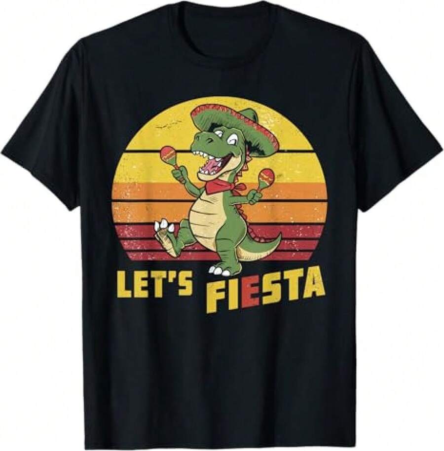 1 Pack Men's T-Shirt del Cinco de Mayo para mujer y hombre, de fiesta mexicana Outfit 5 Camiseta de hombre - Negro - Ver 1