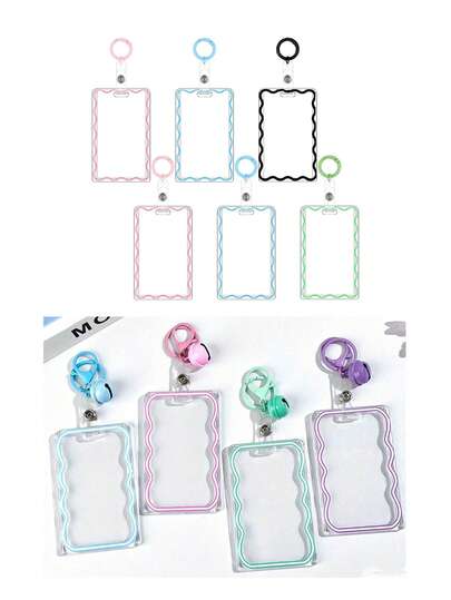 1个透明亚克力创意钥匙扣，学生校园卡/餐卡保护套，轻巧钥匙扣吊坠，办公用品，学习用品，家居装饰，返校礼物，照片/证件夹，卡包，卡套，名片夹，信用卡夹，身份证夹，女士卡包，可爱日常配饰，办公用品，学习用品，家居装饰，学生卡夹