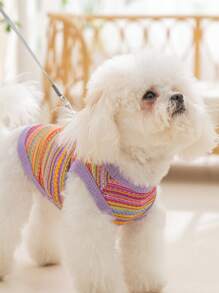 1 pièce Gilet style boho léger et mignon pour petit chien de compagnie, tenue décontractée respirante d'intérieur convenant aux petits chats et chiens