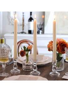 1Pc/1Set Glass Candle Holders, Hexagonal Candle Holders, Natural Crystal Design Candlestick Holders, Suitable For Home Tabletop Decoration, Candle Centerpieces, Wedding Decorations, Romantic Valentine's Day Dinner Candle Bases, Birthday Parties, Festivals,Outdoor Courtyard Decoration, Office Desktop Decoration, Aromatherapy Candle Cups, Candlelight Dinner, Room Atmosphere, Suitable For Weddings