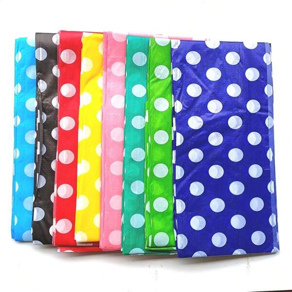 Toalha de mesa descartável com bolinhas vermelhas, 1 peça, adequada para sala de estar, piquenique ao ar livre, decoração de churrasco, festa, decoração de aniversário