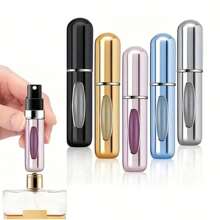 1pc Portable Mini 5ml Refillable Perfume Spray Bottle, Aluminum Perfume Bottle For Travel & Commute, Multi-Functional Pump Cosmetic Spray Bottle