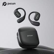 Picun Écouteurs à arceau ouvert Picun H1, écouteurs intra-auriculaires à charge sans fil, réduction du bruit pour les appels, graves puissants, autonomie plus longue, audio surround, contrôle tactile intelligent, confort d'ajustement, pour le sport, la course, le cyclisme, la marche