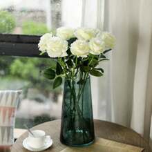 11 roses blanches artificielles et élégantes avec de longs tiges. Convient pour les compositions florales et la décoration intérieure. Cadeau romantique parfait pour le mariage, la Saint-Valentin, l'anniversaire et la fête des mères, sans vase