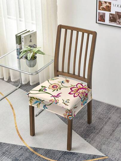 1/2/4/6 件印花弹力可拆卸可洗餐椅座套 房间装饰 家居装饰