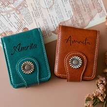 Personalized PU Leather Makeup Mirror,Travel Mirror,Custom Birthday Gift,Girlfriend Gift,Small Makeup Case With Mirror,Bridesmaid Gift - Multicolor - View 6