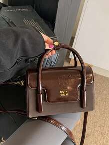 Minimalist Vintage Style Women's Handbag, New Fashion High-End Sense Crossbody Bag, Niche Design PU Flip Cover Texture Small Square Bag, Casual Simple Solid Color For Work Commute, Large Capacity Shoulder Bag, Daily Versatile Shopping Party Underarm Bag