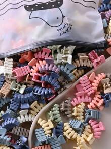 20-40 buc/set agrafe de păr pătrate personalizate drăguțe pentru fete, cu aspect înghețat, 2 cm, agrafe de păr goale, culori mixte