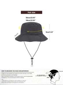 1 pieza Sombrero de cubo plegable de unicolor para mujer, protección solar de moda para exteriores, playa, protección UV