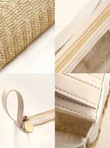 Bolsa de maquiagem transparente, bolsa de higiene pessoal, bolsa de cosméticos de viagem, bege, transparente, à prova d'água, de PVC, com zíper, bolsa de maquiagem compatível para mulheres e homens, pode ser usada para guardar cosméticos, artigos de higiene pessoal, roupas de banho, protetor solar, lanches, faixas de cabelo, artigos de papelaria, etc. Itens essenciais de viagem, férias, verão, volta às aulas, bolsa de material escolar para a escola, bolsa de higiene pessoal, bolsa de viagem à prova d'água