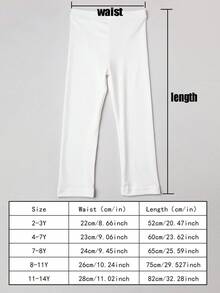 1 件女童纯白色紧身裤，适合日常穿着，四季皆宜 - 白色 - 查看 2