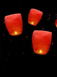 3/5/10/20/50 pezzi Lanterne di carta/Lanterne volanti/Lanterne dei desideri, materiale ignifugo a forma di ellisse in carta bianca, più da usare.